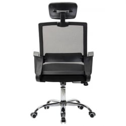 Кресло CROMEX (КРОМЕКС) Debut CH-697 ХРОМ сетка/ткань TW черное