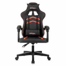 Геймерское кресло BRABIX Shooter GM-123, 2 подушки, экокожа, черное/красное