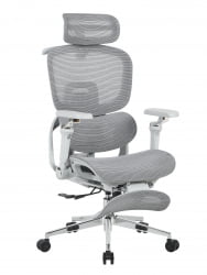 Кресло офисное ТопЧаирс Продиги с оттоманкой серый / TopChairs Prodigy