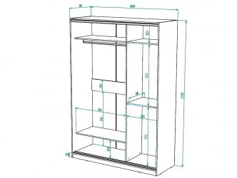 Белый шкаф-купе с зеркалом Виктория 1600х584х2300, Белый 16ДЗЗЗДЗЗЗ-ПЯ-Б 310-444