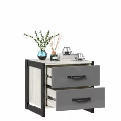 Тумба прикроватная Техно ЛД 678.100.000 Дуб Крафт белый Серый шифер