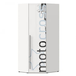 Угловой гардеробный шкаф Мотокросс ЛД 535.030.000 Серый шелк с фотопечатью