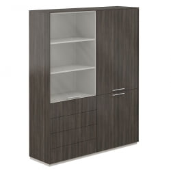 Шкаф высокий двойной Atlas NZ-0301+NZ-0302.BT.BT Бренсон Трюфель