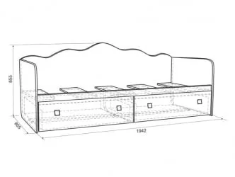 Кровать Амели модуль 05 Дуб млечный