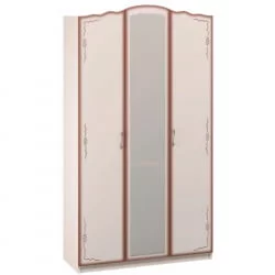 Шкаф трехдверный Виктория 04 Макиато Дуб молочный с патиной