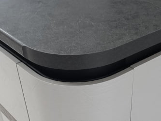 Столешница ПФР2 16.150 Луна (правая радиусная) 1500 мм Черный