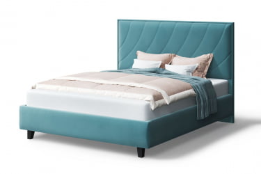 Кровать СОФИЯ 2000*1200мм (на опорах), велюр NEO 22 (бирюзовый), (б/основания, б/матраса)
