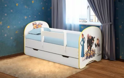 Кровать детская с фотопечатью с 1 ящиком 700*1400 Гадкий я