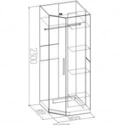 Шкаф угловой BAUHAUS 12 Дуб Сонома (спальня)