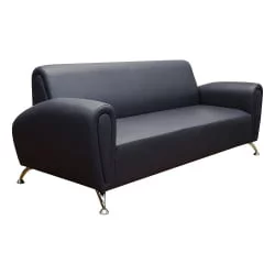 Диван офисный тройной Клерк 11 черный Ecotex 3001