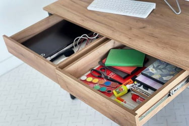 Стол Юниор SMU-01 белое дерево/белый муар