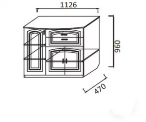 Комод В-2 Дуб беленый Туя светлая