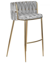 Стул барный DOBRIN EMMA GOLD (светло-серый велюр (135-37)) 4 шт