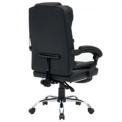 Кресло офисное с функцией вибромассажа CROMEX (КРОМЕКС) Chill MS-005 экокожа черное
