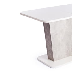 Обеденный стол GENT ЛДСП, 110-145x68,6x75,5 см, Белый/Бетон