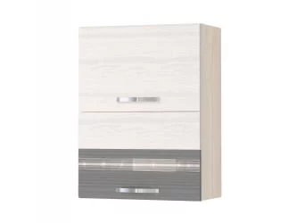 Шкаф кухонный (с системой плавного закрывания) Графит 74.96.1 Сосна Астрид /Ваниль/Графит