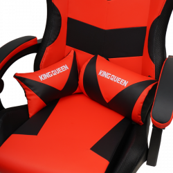 Кресло 1209 KINGQUEEN, цвет черный/красный с подсветкой, 1209-black-red-mass-led