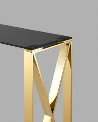 Консоль КРОСС 115x30 Золото (стекло smoke)