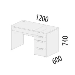 Стол компьютерный Кашемир 900.24 Дуб Кронберг/Кашемир