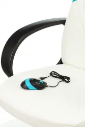 Геймерское кресло Бюрократ ZOMBIE RUNNER Белый-голубой