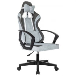 Кресло компьютерное BRABIX Forcer GM-127, 2 подушки, ткань, серое/светло-голубое