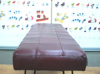 Банкетка Лейд 1200x400 натуральная кожа бордовая