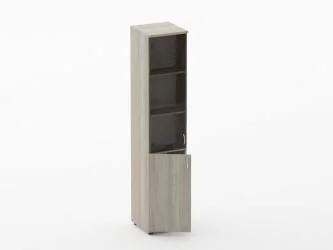 Шкаф высокий со стеклом Twin 16.16.13Л Дуб Сантана светлый