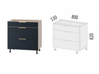 Напольный шкаф (3 ящика с системой плавного закрывания) Флоренция 108.92