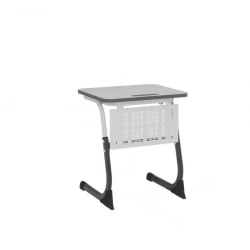 Парта одноместная регулируемая по высоте СМАРТЙ ПЛУС 600х500 (рост 5-7) Антрацит/Белый/Серый Кромка Антрацит / SMARTY PLUS