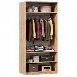 Шкаф двухстворчатый с декоративными накладками Фиджи ЛД 659.237.000 Дуб Золотой Белый