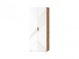 Шкаф для одежды с полками и штангой (лев/прав) Монако 903.13 Дуб Вотан / Белый шпон / Альпийский белый