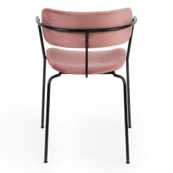 Стул VAN HALLEN (mod. 2433S) ткань/металл, 54,5х53,5/76 см, высота до сиденья 46 см, коралловый/черный