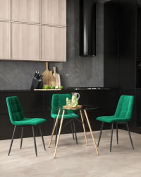 Круглый стол из стекла EAMES DSW NEW D=80 прозрачный стеклянный