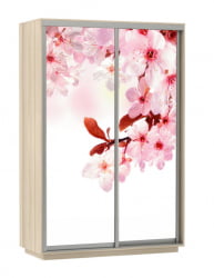 Шкаф-купе двухдверный Экспресс Дуо 1400х2400h Сакура/Ясень шимо светлый