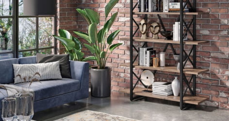 Стеллаж на регулируемых опорах - 3 полки LOFT VR.L-MST.O-3.8 Металл черный Дуб Аризона