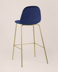 Стул барный Валенсия Синий с золотыми ножками