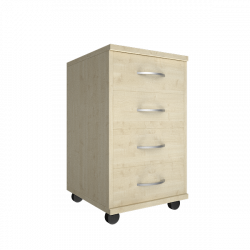 Тумба подкатная (4 ящика, с замком) Riva А.ТМ-4F Клен