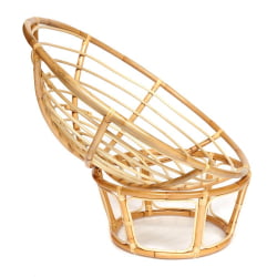 Кресло PAPASAN ECO/ПАПАСАН ЭКО P115-1/SP STD /c подушкой, ремешками/ диаметр подушки 122 см, 115x101x92 см, Natural (натуральный), ткань Оранжевый, С 23