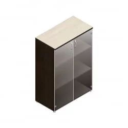 Шкаф для документов с прозрачными стеклами Р.Шс-3СБ Венге/Дуб