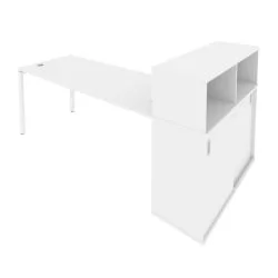 Рабочая станция с опорным шкафом-купе Метал Сйстем Б.РС-СШК-3.5 Белый / Metal System