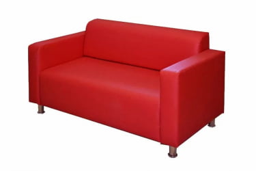 Диван с металлическими ножками Блэк 2000 экокожа Марвел Рэд