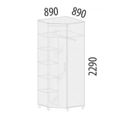 Шкаф угловой с зеркалом (лев/прав) Катрин 92.09 Дуб венге