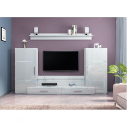 Шкаф-стенка в гостиную Домино L2800 Белый глянец