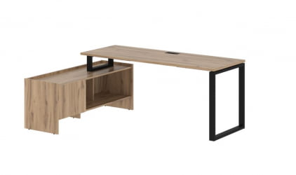 Стол с тумбой EDIS EQCT 19614 Дуб Денвер светлый Черный