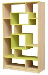 Стеллаж Юниор-11.3 Дуб молочный/Ярко-розовый