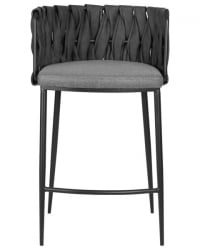 Стул полубарный DOBRIN AMELIA COUNTER (серая ткань (F-48), темно-серый винтажный PU (MF-12)) 4 шт