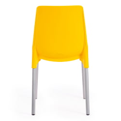 Стул GENIUS (mod 75) металл/пластик, 46x56x84cм, желтый/ножки хром