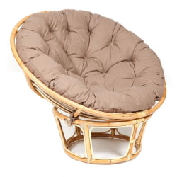Кресло PAPASAN ECO/ПАПАСАН ЭКО P115-1/SP STD /c подушкой, ремешками/ Natural (натуральный), экошерсть Коричневый, 1811-5