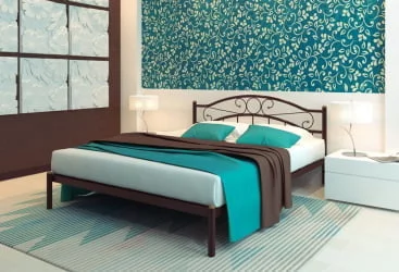 Кровать двуспальная из металла Надежда 1600х2000 Черная