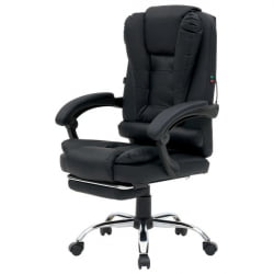 Кресло офисное с функцией вибромассажа CROMEX (КРОМЕКС) Chill MS-005 экокожа черное